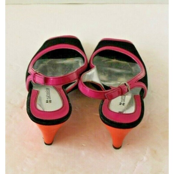 Naturalizer Speak Easy Slingbacks Sandals Black Pink Orange Shoes w/Box Sz 6 M - Picture 7 of 10